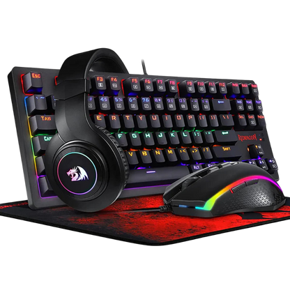 REDRAGON S113P-KN GAMING SET (KEYBOARD+MOUSE+HEADSET+MOUSE PAD)