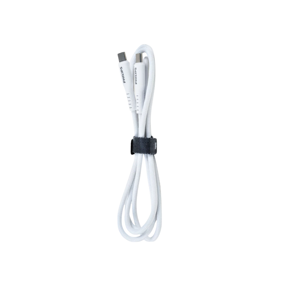 PHILIPS USB-C (M) TO USB-C (M) 60W BRAIDED CABLE (4FT/1.2M) WHITE