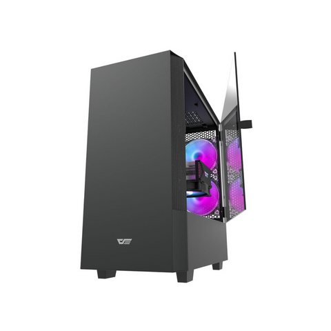 DARKFLASH DLV22 ATX CASE W/ MAGNETIC HINGED DOOR TEMPERED WINDOW (BLK)