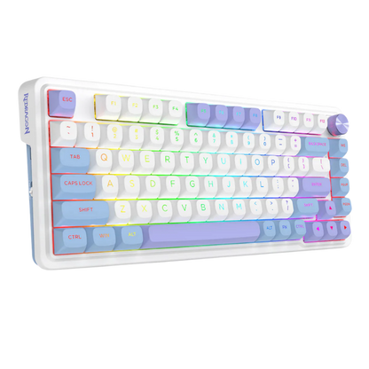REDRAGON UCAL MAX RGB 81-KEY TRI-MODE MECHANICAL KEYBOARD W/ KNOB (LINEAR SWITCH/SWAPPBL) VIOLET
