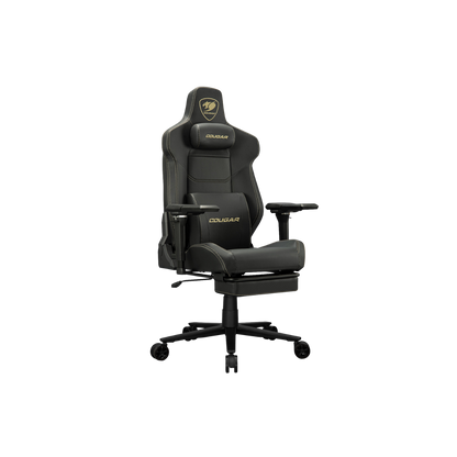 COUGAR ARMOR EVO M GAMING CHAIR W/ HEADREST & LUMBAR CUSHION, 5D-ARMREST (BLACK/GOLD)