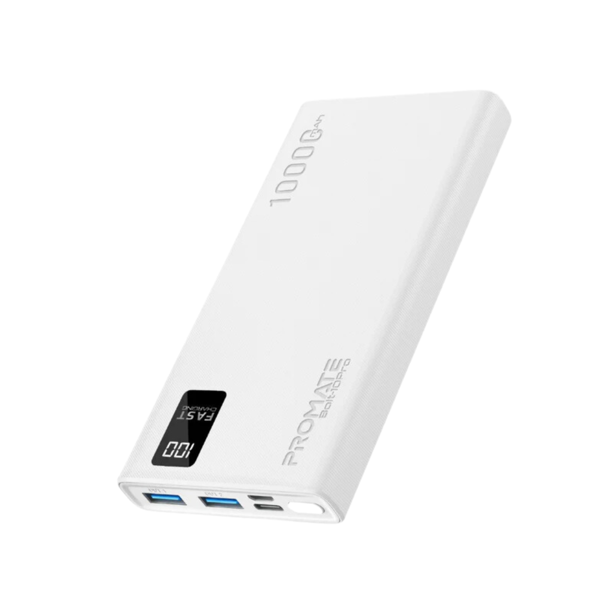 PROMATE BOLT-10 PRO 10000MAH POWERBANK 2XUSB/M-USB 2A/USB-C 2A