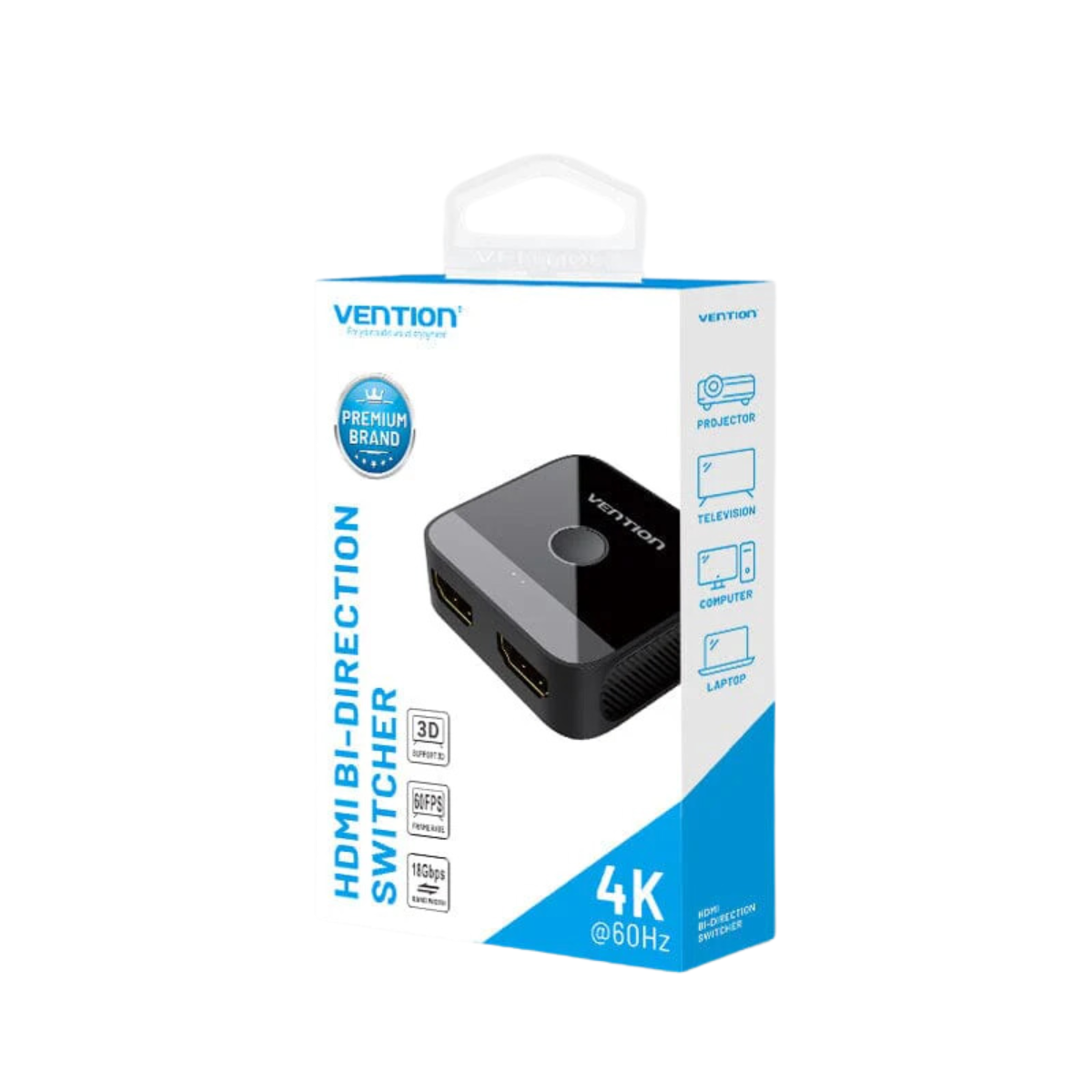 VENTION 2PORT HDMI BI-DIRECTION 4K SWITCHER (BLACK)