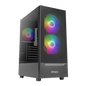 ANTEC NX410 MID TOWER CASE W/ TEMPERED GLASS SIDE PANEL, 3 ARGB FANS