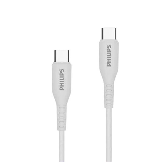 PHILIPS USB-C (M) TO USB-C (M) 60W SILICON CABLE (4FT/1.2M) WHITE