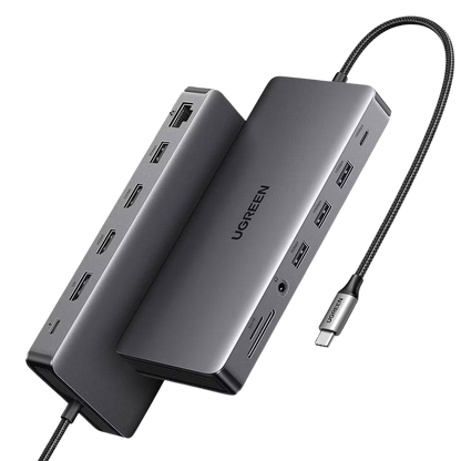 UGREEN 13 IN 1 USB-C HUB (4XUSB-A 3.0, 2XUSB-C, 2XHDMI, DP, RJ45, MICROSD, SD, 3.5MM)