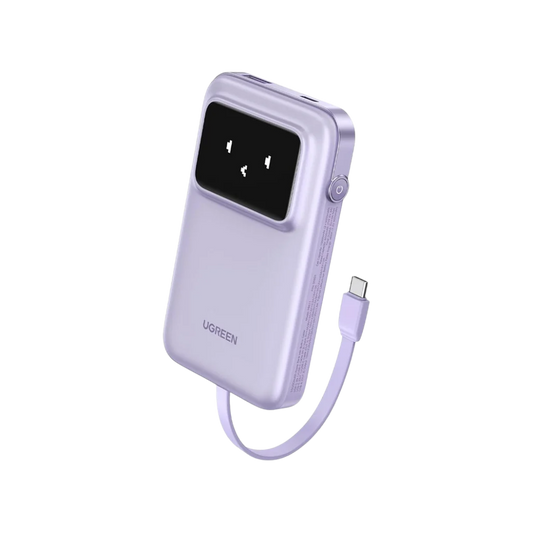 UGREEN PB511 POWERBANK 10000MAH 30W W/ BUILT-IN USB-C CABLE & LED DISPLAY (1XUSB-A, 1XUSB-C)