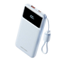 VENTION 10000MAH 22.5W POWERBANK (USB-C, USB-A) W/ BUILT-IN USB-C CABLE, LED DISPLAY (BLUE)