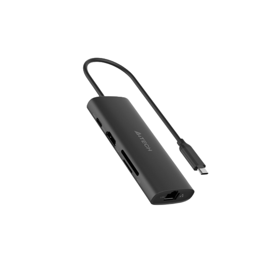 A4TECH DST-80C 8-IN-1 USB-C DOCKING STATION (USB-C, USB-C 100W, USB2.0, USB3.0, HDMI, RJ45, MICROSD, SD) (20CM) ASH GRAY