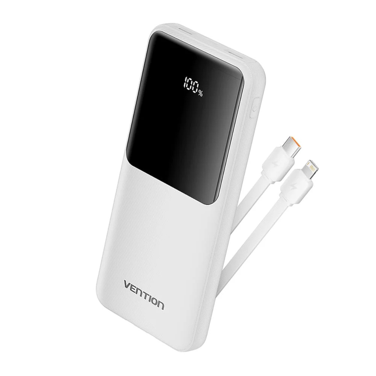 VENTION 10000MAH POWERBANK W/ BUILT-IN CABLES (USB-C, MICRO-USB, USB-A, LIGHTNING) BLACK