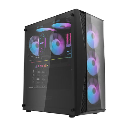 DARKFLASH DK352 PLUS ATX TOWER CASE W/ TEMPERED GLASS SIDE PANEL, 4 ARGB FANS (BLACK)
