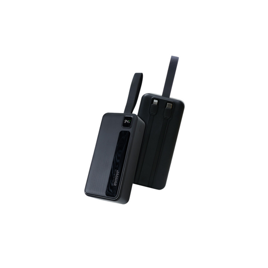 JAGUAR PB713 30000MAH POWERBANK W/ BUILT-IN CABLES-Black