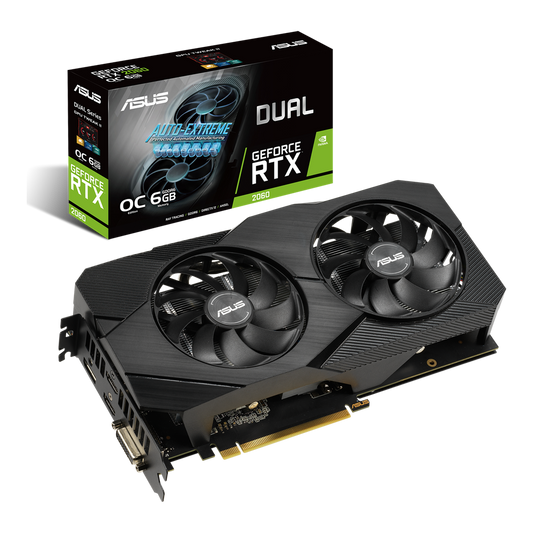 ASUS NVIDIA RTX 2060 6144MB 192BIT GDDR6 DUAL-O6G-EVO (DVI, 2XHDMI, DP)