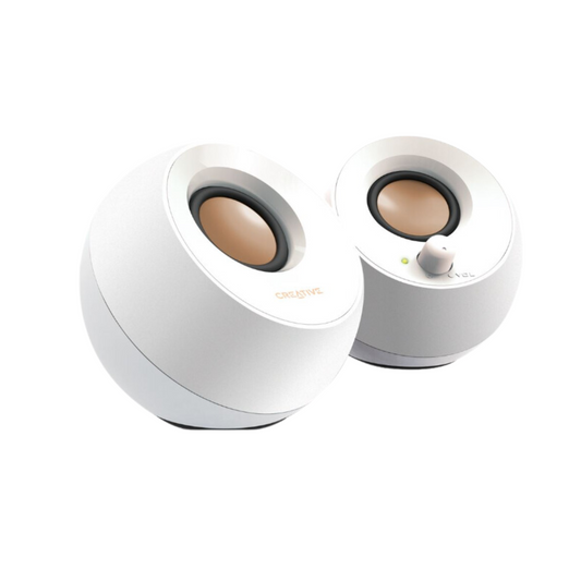 CREATIVE PEBBLE MODERN 2.0 USB DESKTOP SPEAKERS-White