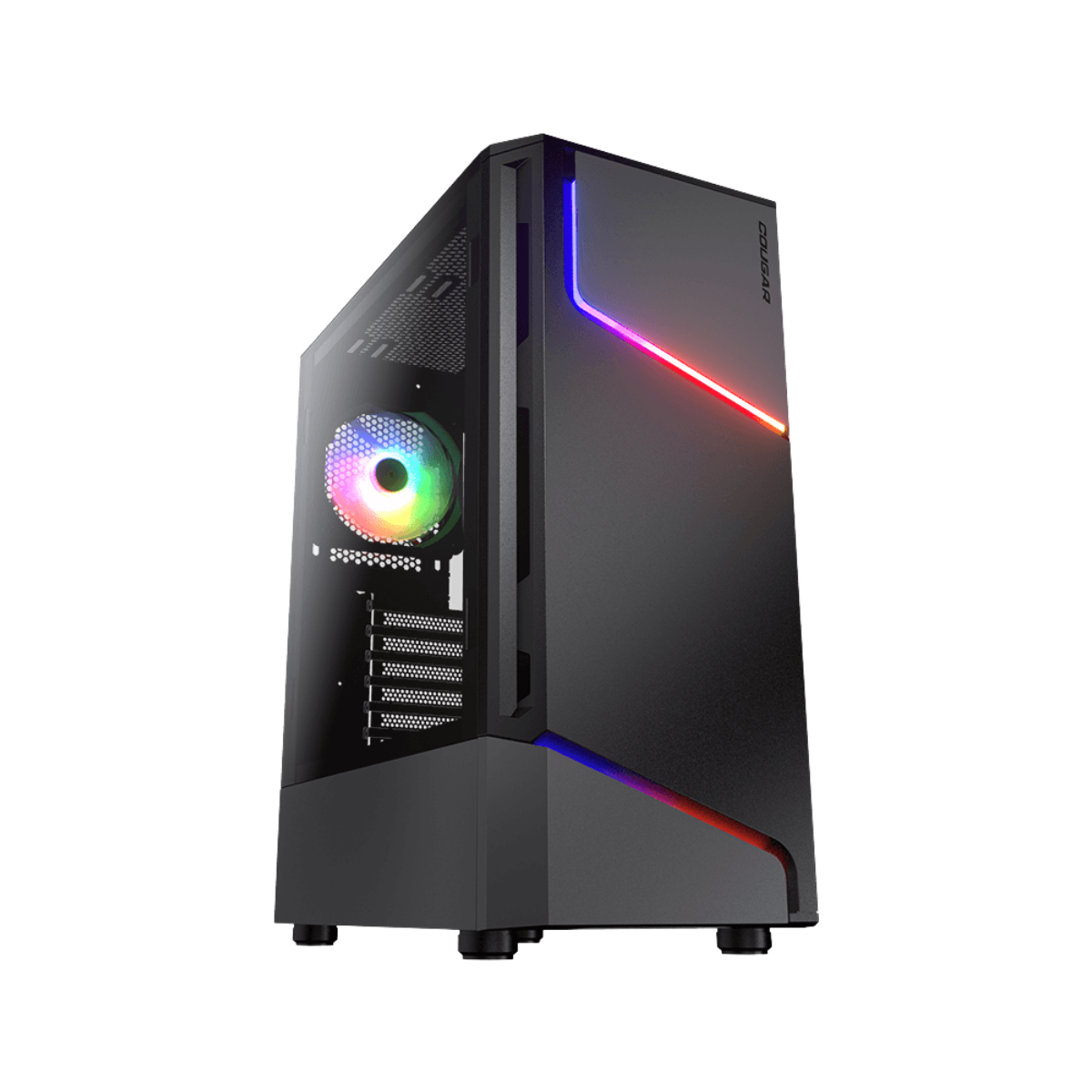 COUGAR MX360 RGB MID TOWER CASE W/ TEMPERED GLASS SIDE WINDOW, 1 ARGB FAN