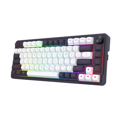 REDRAGON UCAL MAX RGB 81-KEY TRI-MODE MECHANICAL KEYBOARD W/ KNOB (LINEAR SWITCH/SWAPPBL) WHTBLK