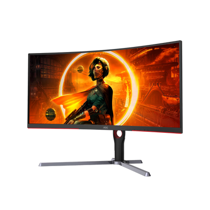 AOC CU34G3S 34" WQHD LED CURVED GAMING MONITOR 1MS 165HZ W/ SPK WLMNT (2XHDMI, 2XDP)