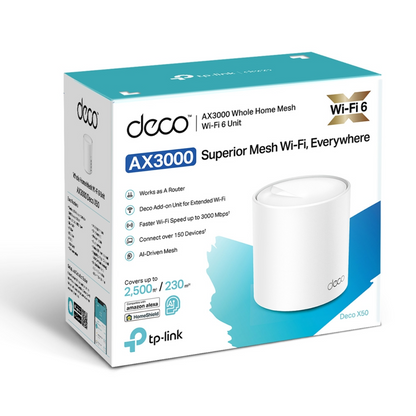 TPLINK DECO X50 AX3000 WHOLE HOME MESH WIFI 6 SYSTEM (1-PACK)