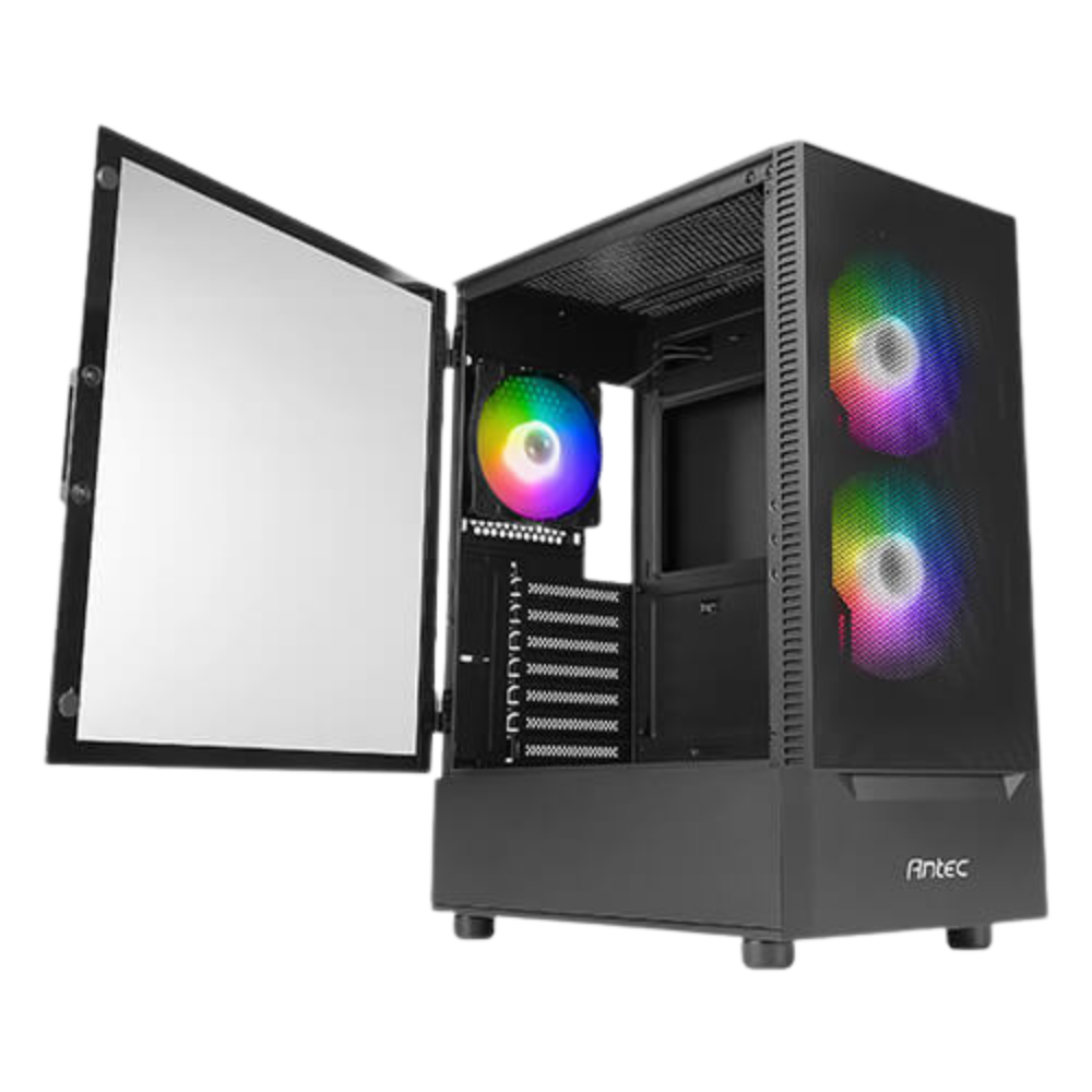 ANTEC NX410 MID TOWER CASE W/ TEMPERED GLASS SIDE PANEL, 3 ARGB FANS