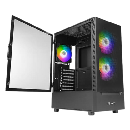 ANTEC NX410 MID TOWER CASE W/ TEMPERED GLASS SIDE PANEL, 3 ARGB FANS