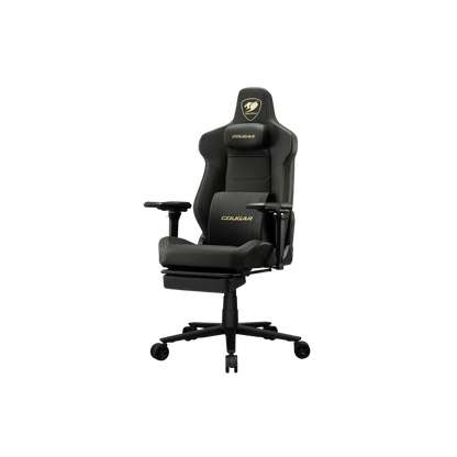 COUGAR ARMOR EVO M GAMING CHAIR W/ HEADREST & LUMBAR CUSHION, 5D-ARMREST (BLACK/GOLD)