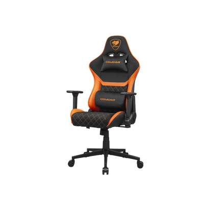 COUGAR ARMOR ONE GAMING CHAIR-V2 F W/ HEADREST & LUMBAR CUSHION (BLACK/ORANGE)