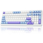 AULA F99 GASKET TRI-MODE MECHANICAL KEYBOARD (LINEAR SWITCH/SWAPPBL) WHITE/BLUE/PURPLE