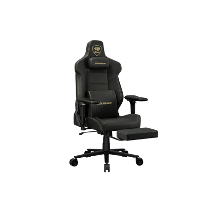 COUGAR ARMOR EVO M GAMING CHAIR W/ HEADREST & LUMBAR CUSHION, 5D-ARMREST (BLACK/GOLD)
