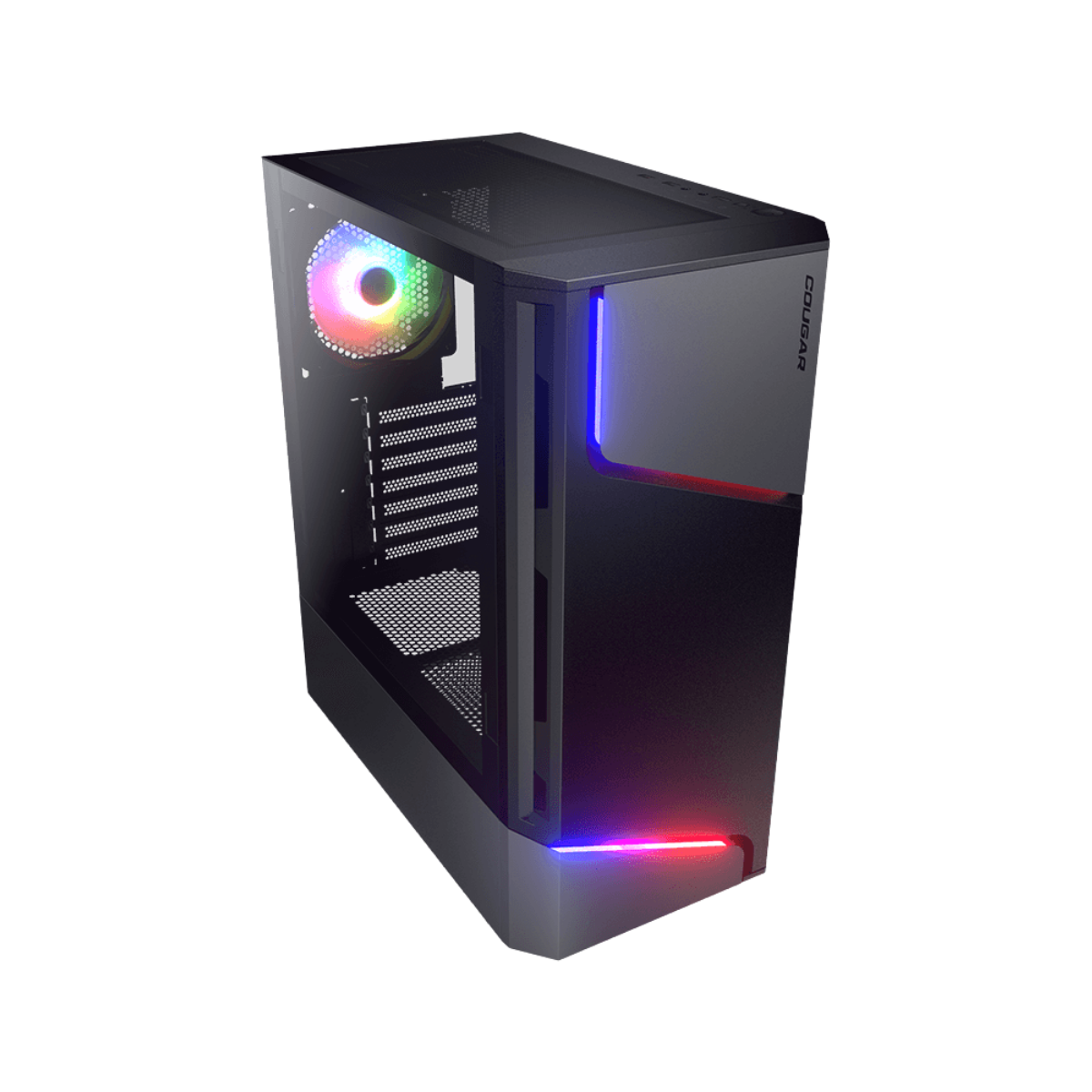 COUGAR MX360 RGB MID TOWER CASE W/ TEMPERED GLASS SIDE WINDOW, 1 ARGB FAN