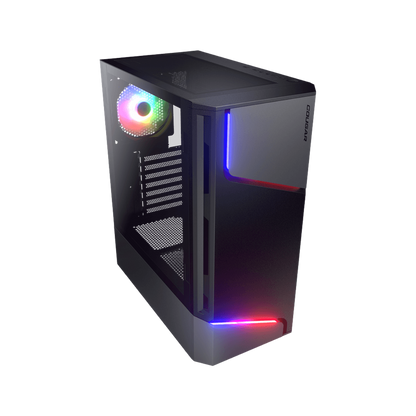 COUGAR MX360 RGB MID TOWER CASE W/ TEMPERED GLASS SIDE WINDOW, 1 ARGB FAN
