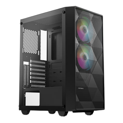 ANTEC NX270 TG MID TOWER GAMING CASE W/ TEMPERED GLASS SIDE PANEL, 2 RGB FANS (BLACK)