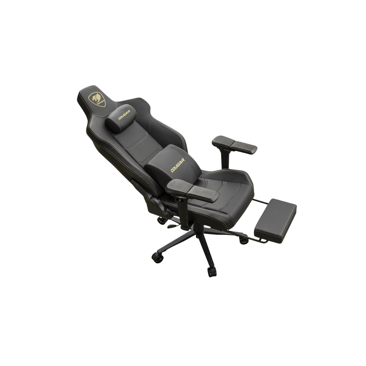 COUGAR ARMOR EVO M GAMING CHAIR W/ HEADREST & LUMBAR CUSHION, 5D-ARMREST (BLACK/GOLD)