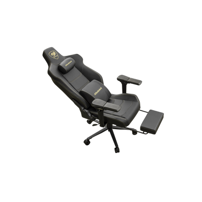COUGAR ARMOR EVO M GAMING CHAIR W/ HEADREST & LUMBAR CUSHION, 5D-ARMREST (BLACK/GOLD)