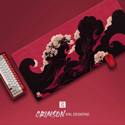 DOTTED CRIMSON 900X400MM DESK MAT (4MM)