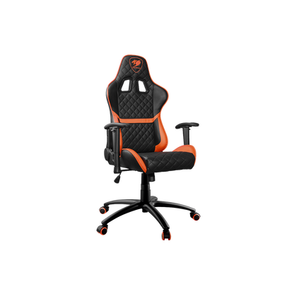 COUGAR ARMOR ONE GAMING CHAIR W/ HEADREST & LUMBAR CUSHION (BLACK/ORANGE)