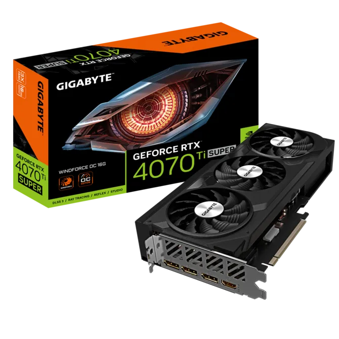 GIGABYTE RTX 4070TI SUPER 16GB 256BIT GDDR6X WINDFORCE OC (HDMI, 3XDP)
