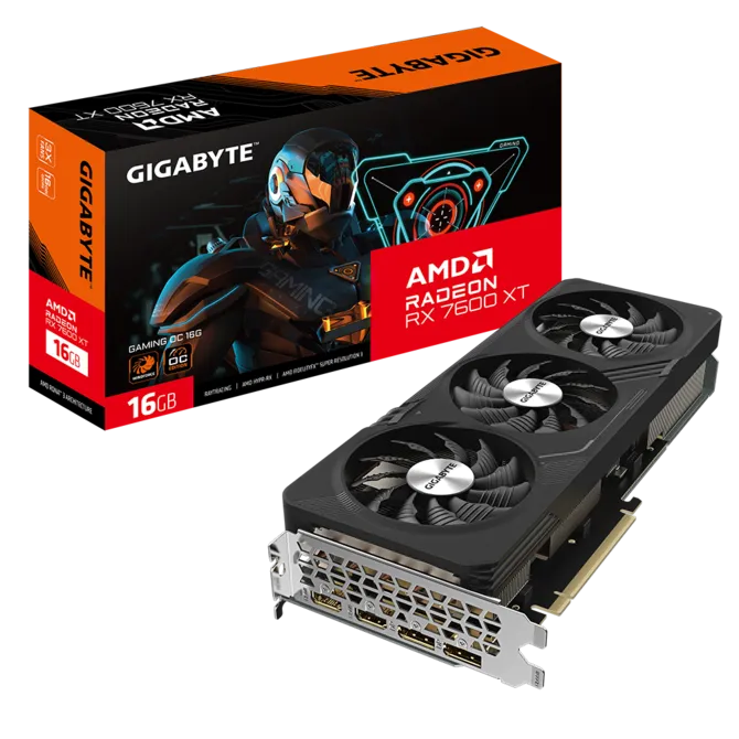 GIGABYTE RX 7600XT 16GB 128BIT GDDR6 GAMING OC 3XFANS (2XHDMI, 2XDP)