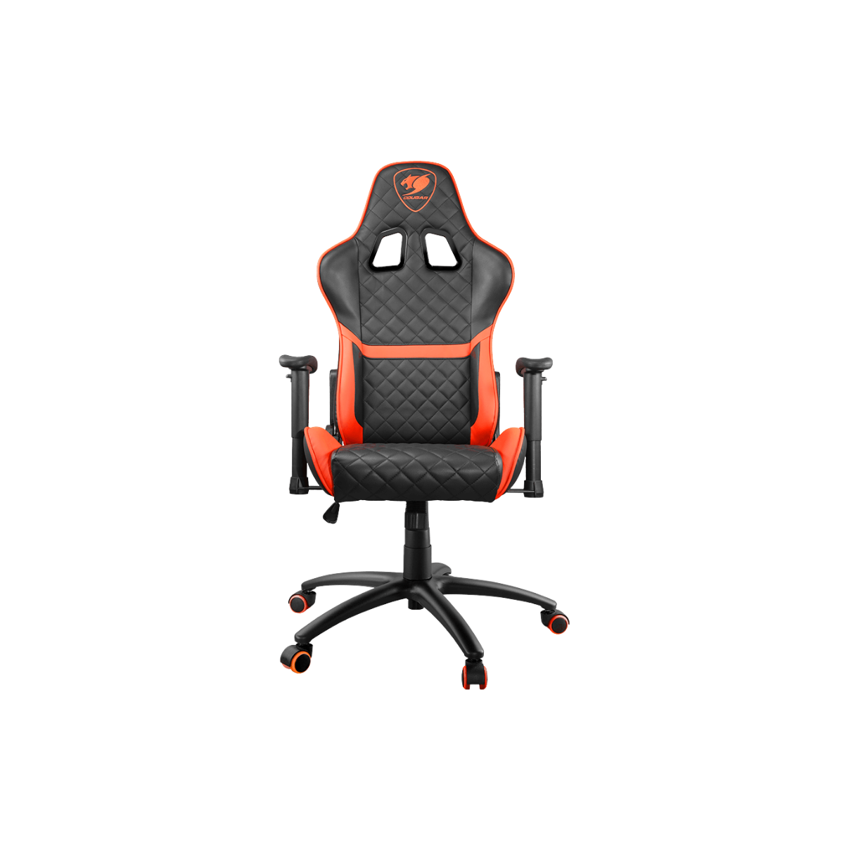 COUGAR ARMOR ONE GAMING CHAIR W/ HEADREST & LUMBAR CUSHION (BLACK/ORANGE)