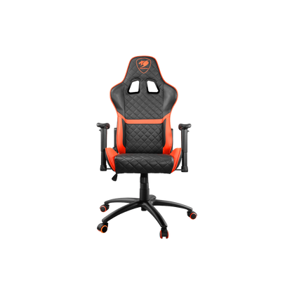COUGAR ARMOR ONE GAMING CHAIR W/ HEADREST & LUMBAR CUSHION (BLACK/ORANGE)