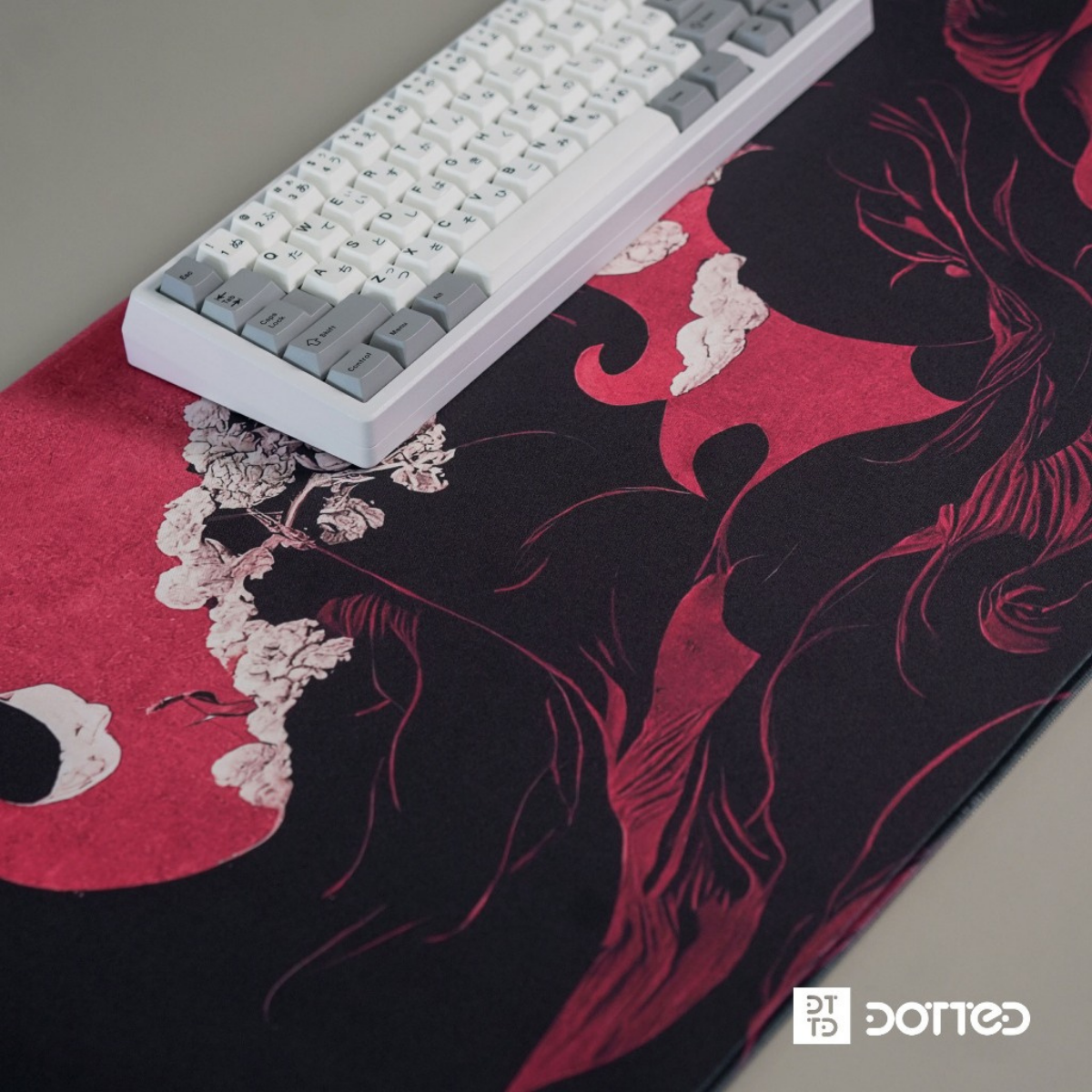 DOTTED CRIMSON 900X400MM DESK MAT (4MM)