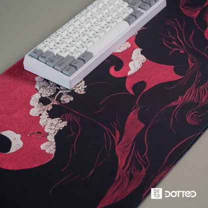 DOTTED CRIMSON 900X400MM DESK MAT (4MM)