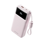 VENTION 20000MAH 22.5W POWERBANK (USB-C, USB-A) W/ BUILT-IN USB-C CABLE, LED DISPLAY (PINK)
