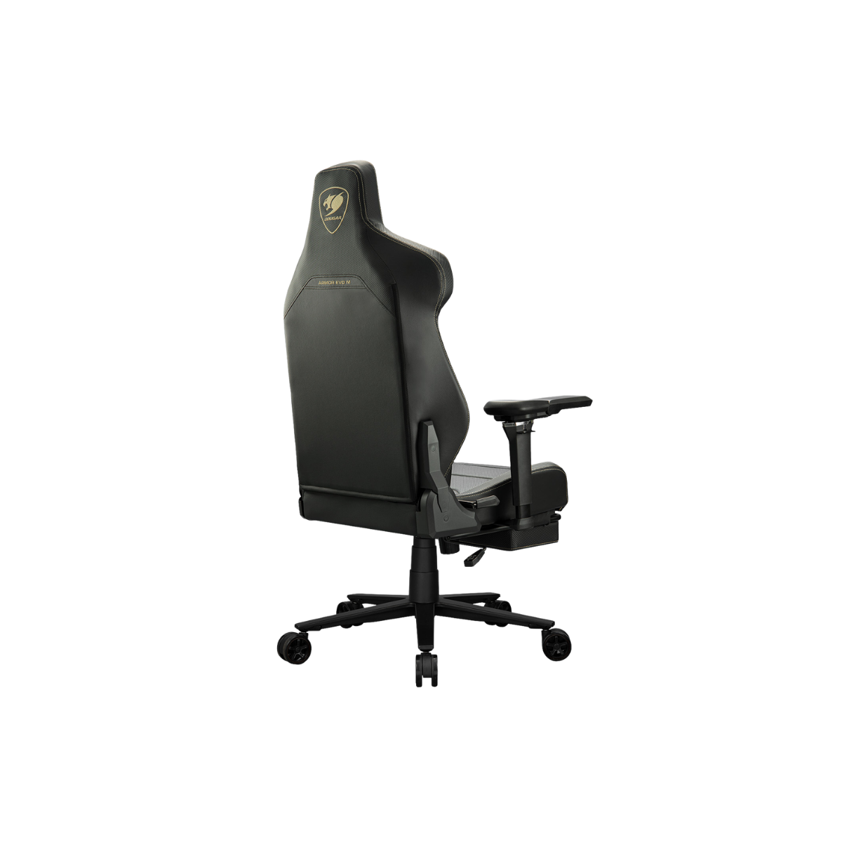 COUGAR ARMOR EVO M GAMING CHAIR W/ HEADREST & LUMBAR CUSHION, 5D-ARMREST (BLACK/GOLD)