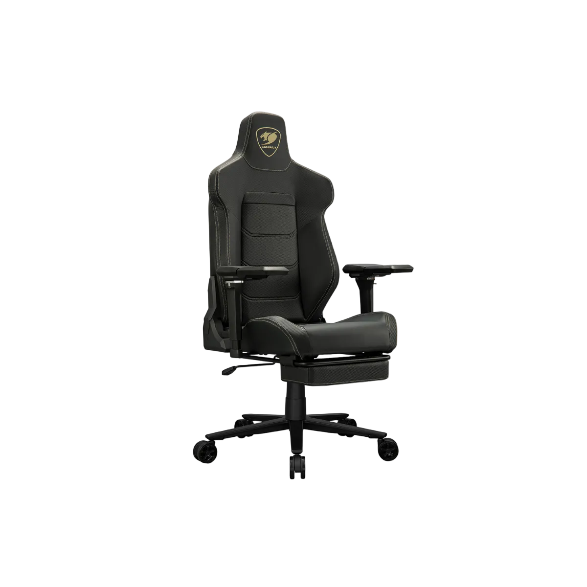 COUGAR ARMOR EVO M GAMING CHAIR W/ HEADREST & LUMBAR CUSHION, 5D-ARMREST (BLACK/GOLD)