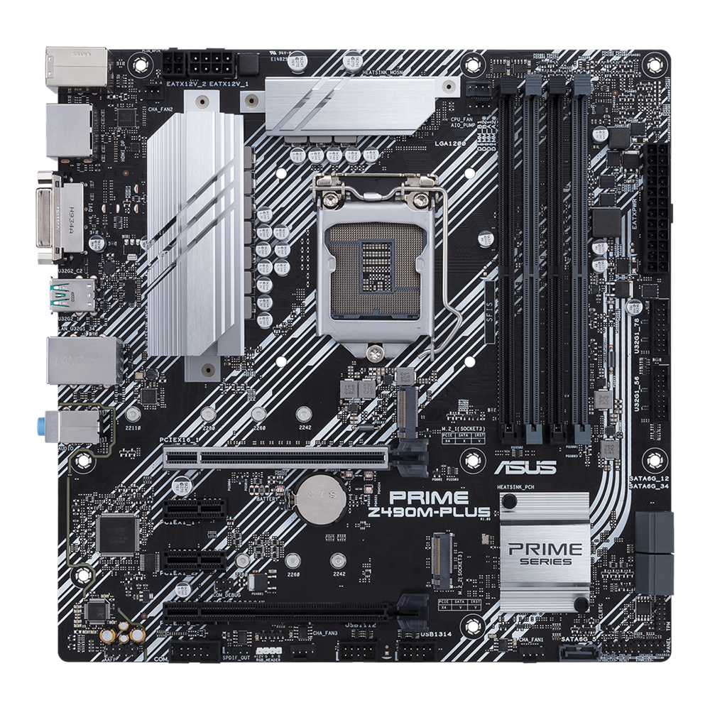 ASUS PRIME Z490M-PLUS 4DDR4 2XM.2 MOTHERBOARD (DVI, HDMI, DP)