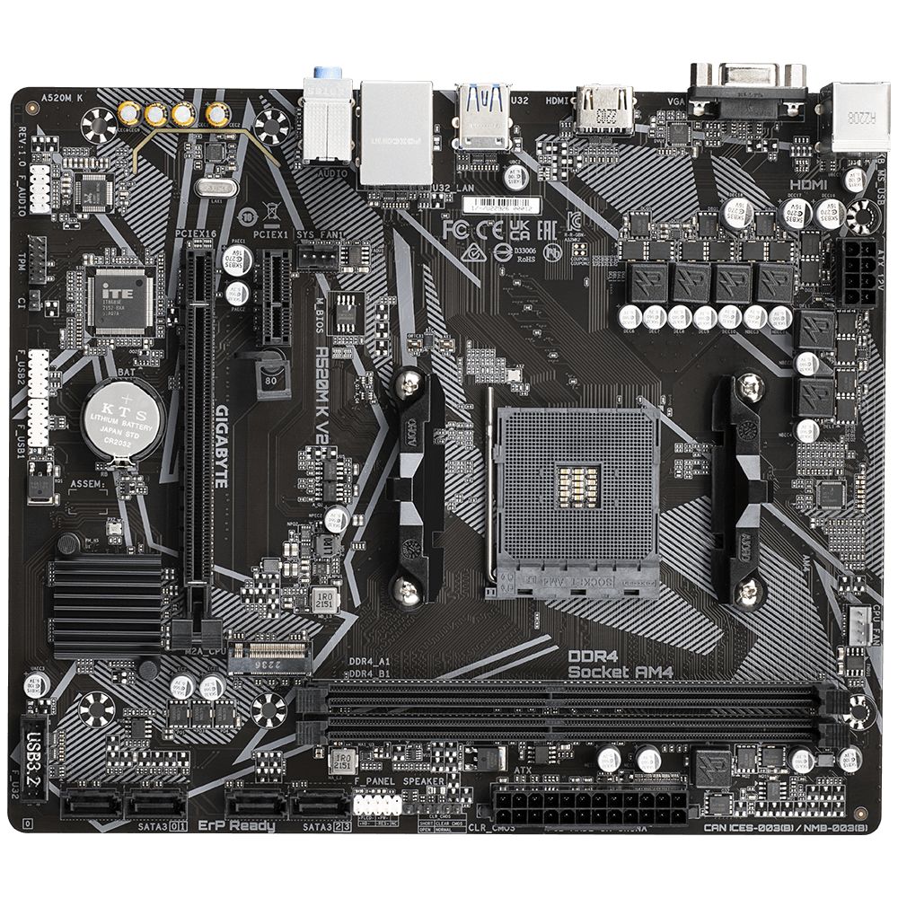 GIGABYTE A520M K V2 2DDR4 M.2 MOTHERBOARD (DB15, HDMI)