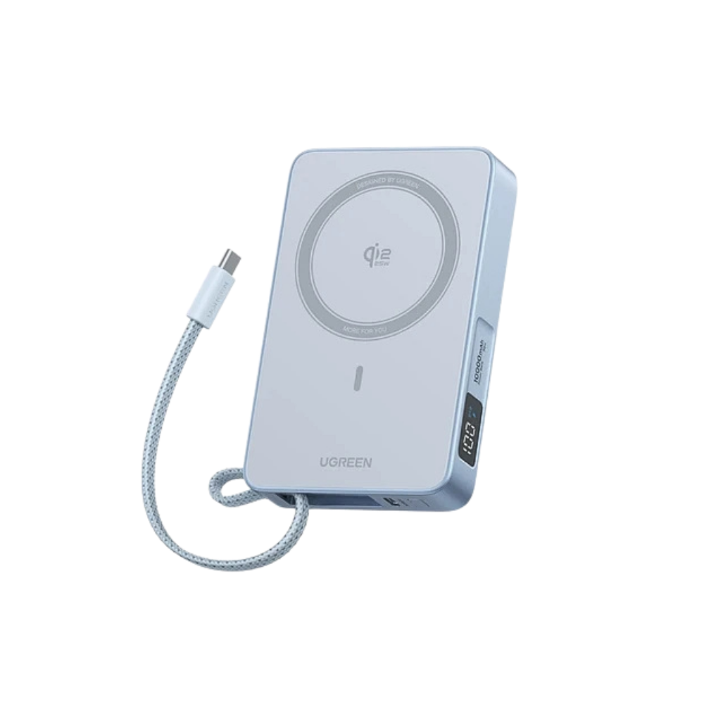 UGREEN PB773 MAGNETIC POWERBANK 10000MAH QI2 30W POWERBANK W/ BUILT-IN TYPE C CABLE