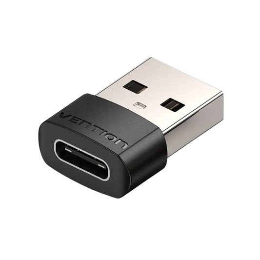 VENTION USB-A 2.0 (M) TO USB-C (F) ADAPTER (BLACK)