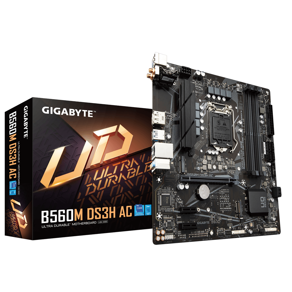 GIGABYTE B560M-DS3H AC 4DDR4 2XM.2 MOTHERBOARD (HDMI, DP)