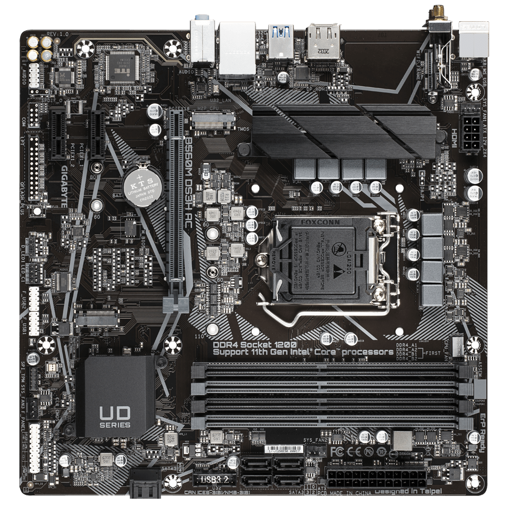 GIGABYTE B560M-DS3H AC 4DDR4 2XM.2 MOTHERBOARD (HDMI, DP)